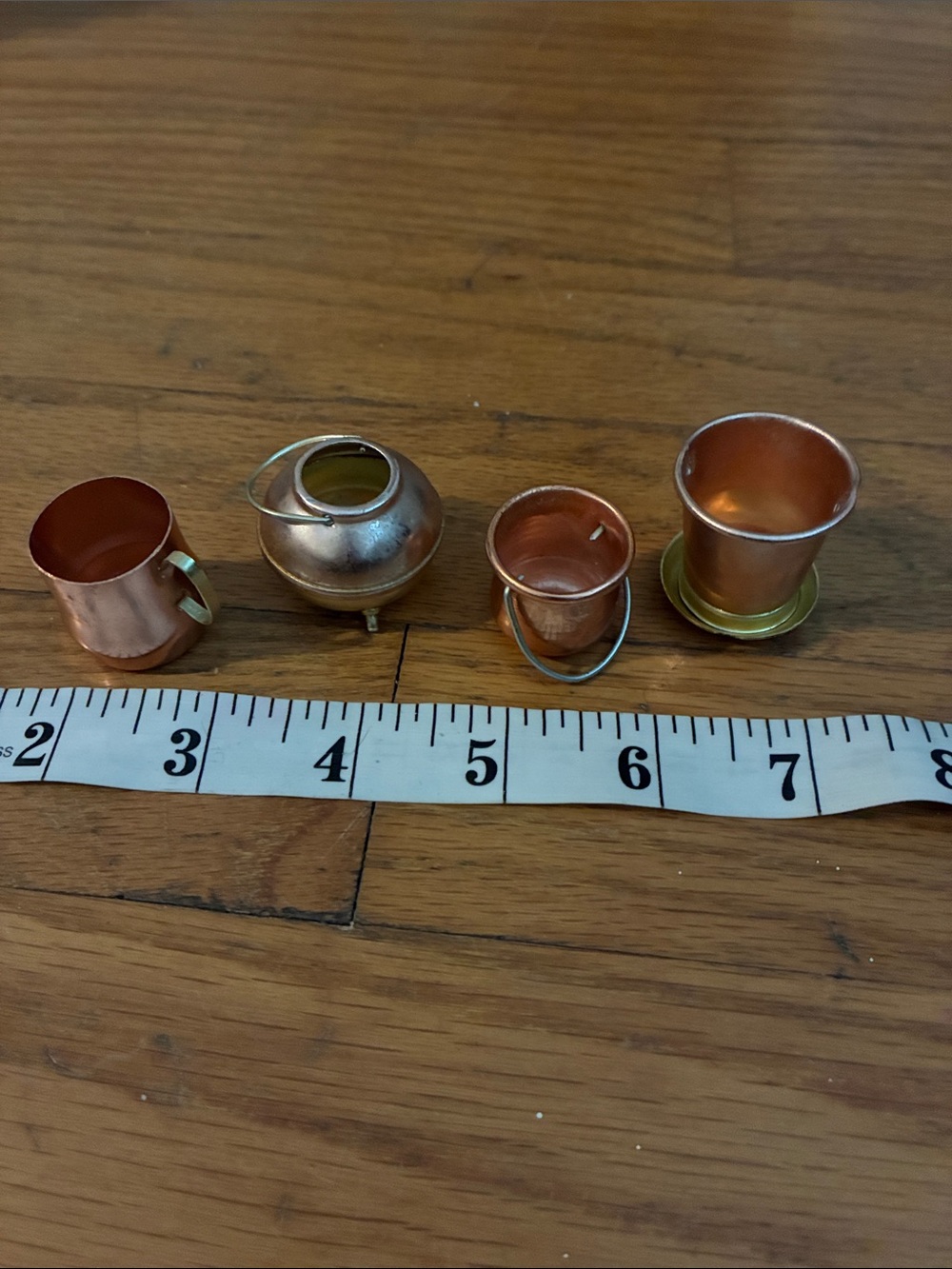 Vintage Copper-Tone Miniature Dollhouse Kitchen Set